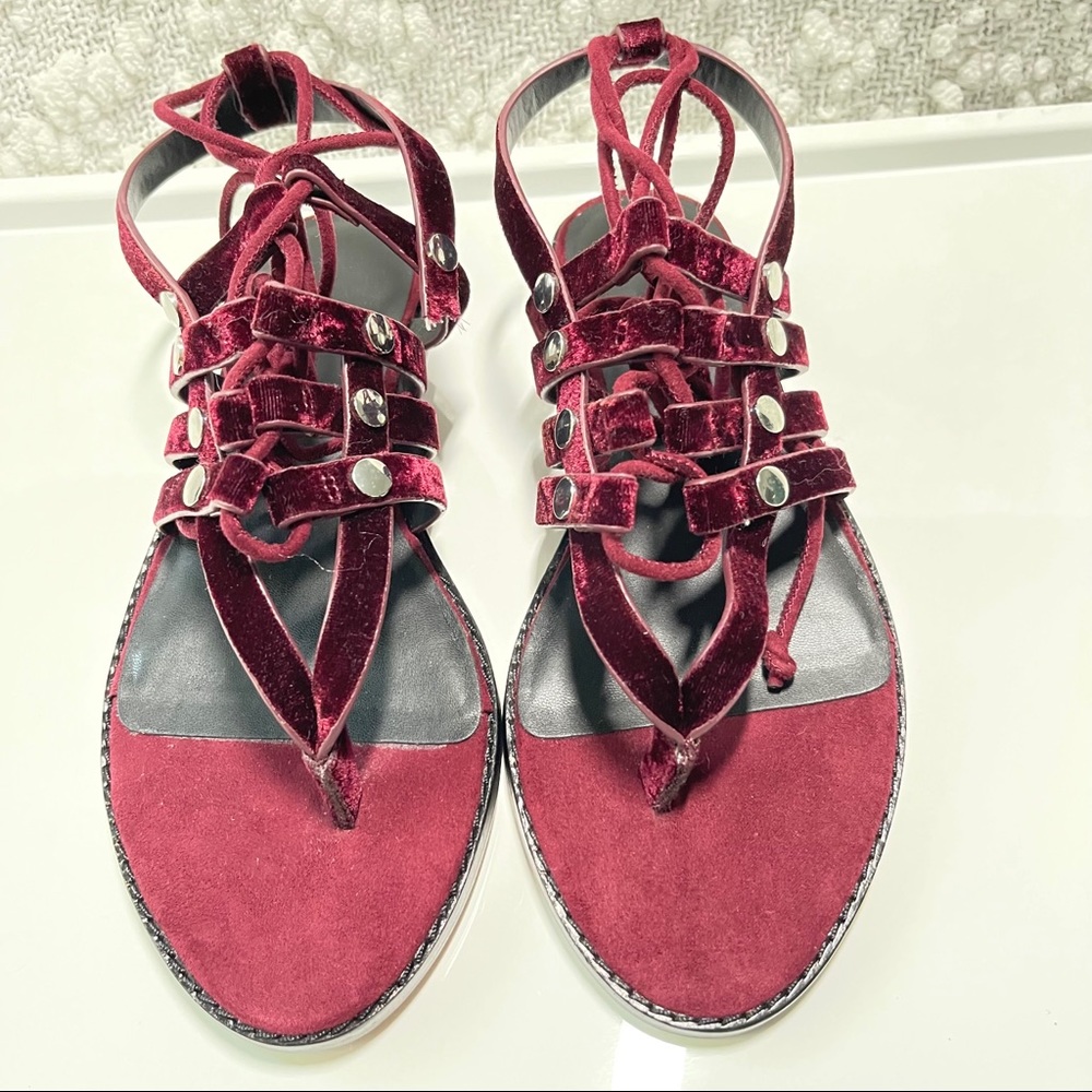 Rebecca Minkoff Plum Suede Strappy Sandals (6 1/2)